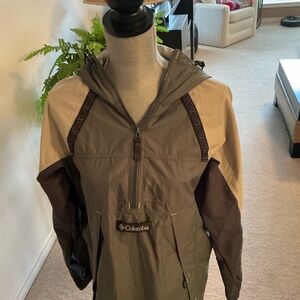 Columbia Olive, Khaki & Brown Hooded Pullover Anorak